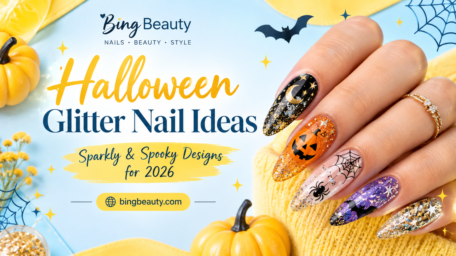 Halloween Glitter Nail Ideas: Sparkly & Spooky Designs for 2026
